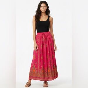 Royal Paisley Elegant Pink Embroidered Women's Skirt